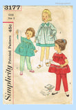 1950s Vintage Simplicity Pattern 3177 Cute Baby Girls Smock Play Outfit Size 2 or 4