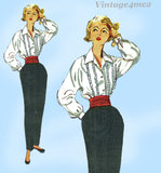 1950s Vintage Simplicity Sewing Pattern 4464 Cute Misses Blouse and Slacks