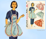 1950s Vintage Simplicity Sewing Pattern 4479 Misses Scalloped Apron Fits All