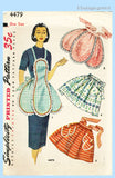 1950s Vintage Simplicity Sewing Pattern 4479 Misses Scalloped Apron Fits All