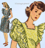 1940s Vintage Simplicity Sewing Pattern 4632 Misses WWII Pinafore Sun Dress