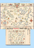 1940s Vintage Simplicity Embroidery Transfer 7236 Uncut USA Wall Map America