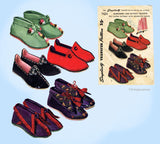 Simplicity 7424: 1940s Uncut Misses Embroidered Slipper Set Vintage Sewing Pattern