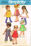 1960s VTG Simplicity Sewing Pattern 8561 Uncut 18 Inch Little Girl Doll Clothes