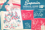 1940s Superior 147 Nursery Motifs Uncut Embroidery Transfer Crib Cover and More