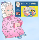 1940s Superior 174 Now I Lay Me Nursery Prayer Pillow Uncut Embroidery Transfer