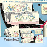 1950s Vintage Vogart Embroidery Transfer 230 Uncut X-Stitch Pillowcase Motifs