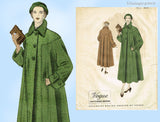 Vogue Couturier 444: 1940s Rare Designer Coat Size 36B Vintage Sewing Pattern