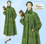 Vogue Couturier 444: 1940s Rare Designer Coat Size 36B Vintage Sewing Pattern