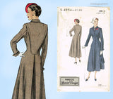 Vogue 4954: 1940s Gorgeous Uncut Misses Coat Sz 32 B Vintage Sewing Pattern