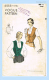 1940s Vintage Vogue Sewing Pattern 6555 Misses Weskit Vest Size 32B