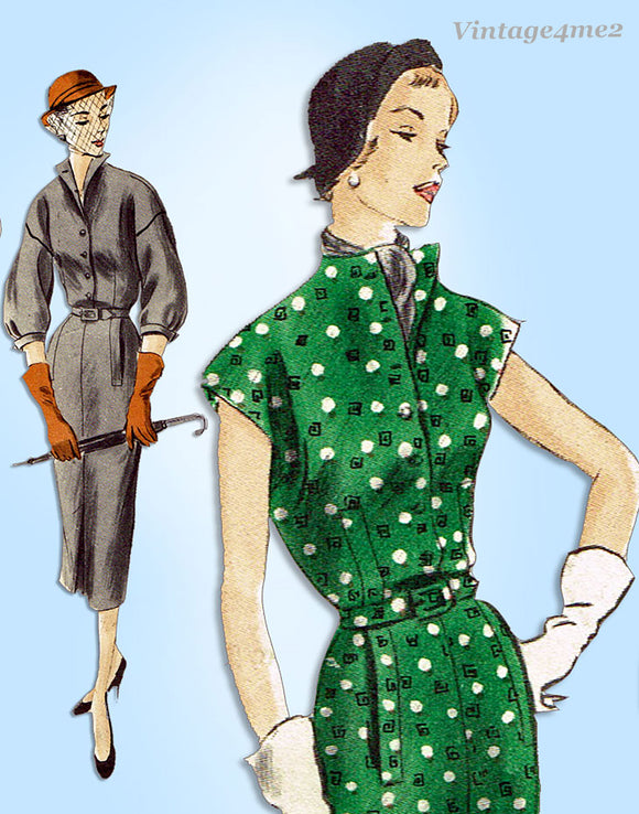 1950s Vintage Vogue Sewing Pattern 7241 Uncut Misses Street Dress Size 30 Bust