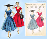 Vogue 8026: 1950s Misses Cocktail Dress Size 38 Bust Vintage Sewing Pattern