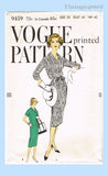 1950s Vintage Vogue Sewing Pattern 9549 Uncut Misses Slender Dress Size 40 Bust