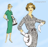 1950s Vintage Vogue Sewing Pattern 9549 Uncut Misses Slender Dress Size 40 Bust