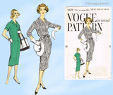 1950s Vintage Vogue Sewing Pattern 9549 Uncut Misses Slender Dress Size 40 Bust