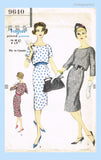 Vogue 9640: 1950s Uncut Misses Mid Mod Dress 36 Bust Vintage Sewing Pattern