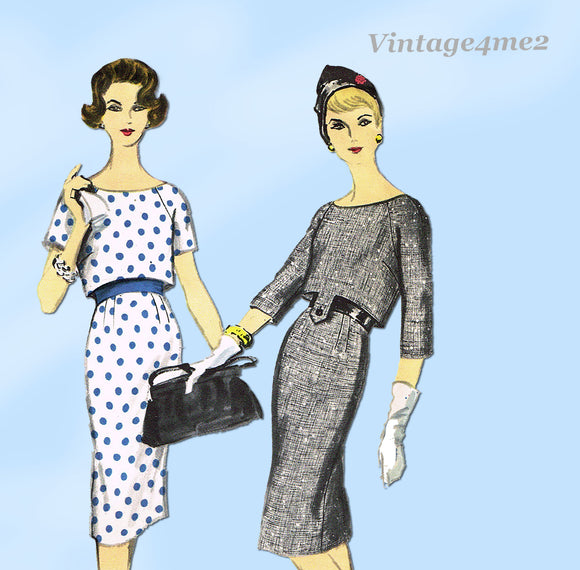 Vogue 9640: 1950s Uncut Misses Mid Mod Dress 36 Bust Vintage Sewing Pattern