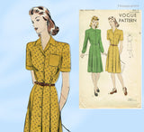 Vogue 9701: 1940s Uncut Misses WWII Dress Sz 32 Bust Vintage Sewing Pattern