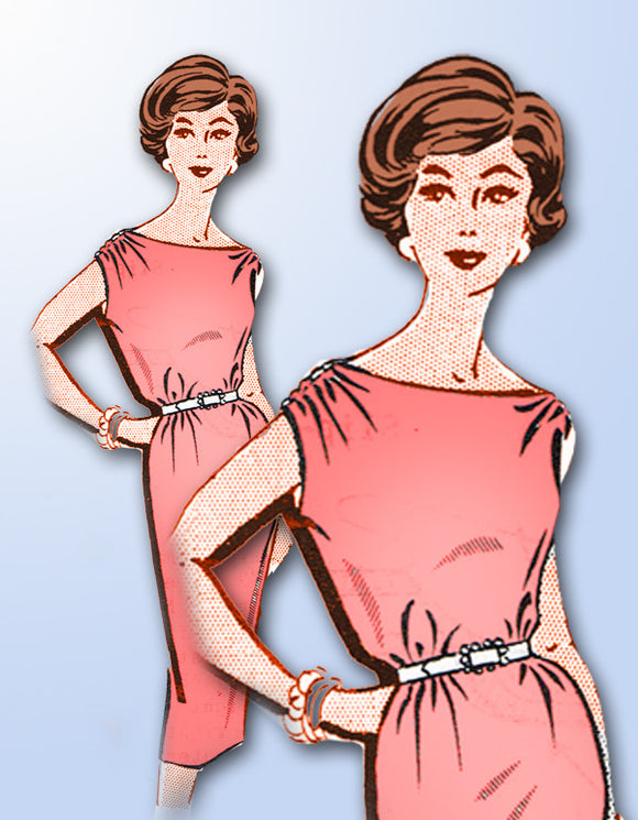 1960s Vintage Mail Order Sewing Pattern 1-474 Uncut Misses Sheath Dress Size 32B