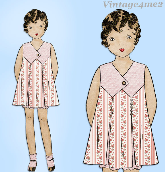 Mail Order 1924: 1930s Little Girls Bloomer Dress Sz10 Vintage Sewing Pattern