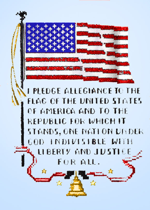 1960s VTG Mail Order Embroidery Transfer 2188 Uncut Pledge of Allegiance Sampler