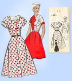 1950s Original Vintage Mail Order Pattern 2375 Uncut Misses Street Dress Sz 34 B