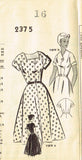 1950s Original Vintage Mail Order Pattern 2375 Uncut Misses Street Dress Sz 34 B