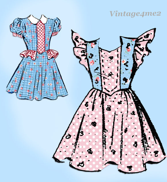 Mail Order 2429: 1950s Uncut Toddler Girls Dress Size 4 Vintage Sewing Pattern