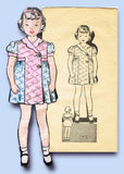 1930s Vintage Anne Adams Sewing Pattern 2485 Toddler Girls High Waist Dress Sz 4