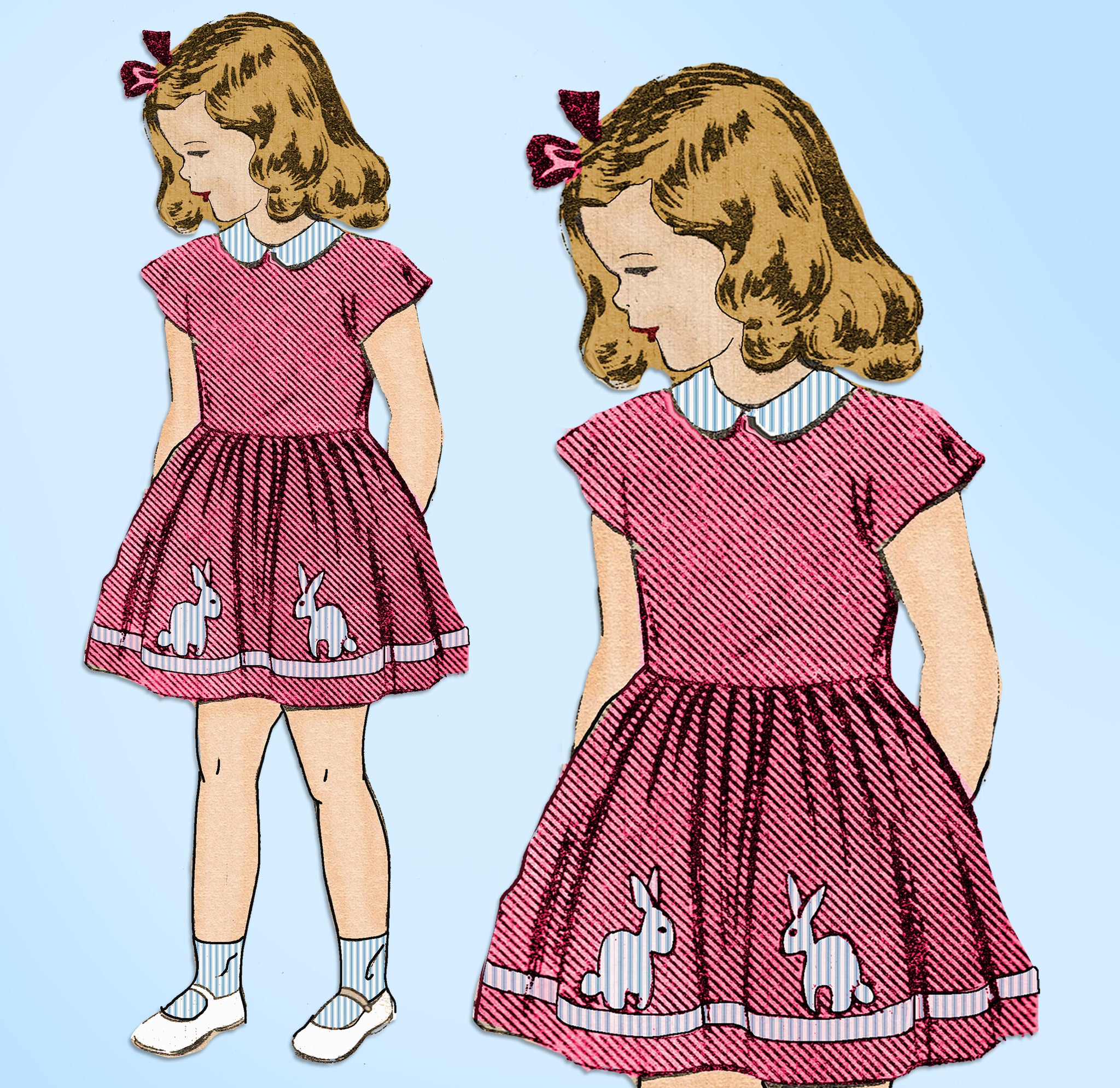 Mail Order 2642 1940s Toddler Girls Dress Sz 4 Vintage Sewing Pattern Vintage4me2