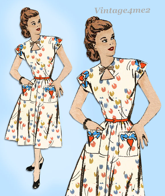 Mail Order 2673: 1940s Uncut Misses Dress 33 B Vintage Sewing Pattern ...
