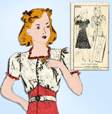 1930s Vintage Mail Order Sewing Pattern 2932 Junior Girls Bolero Dress Size 12