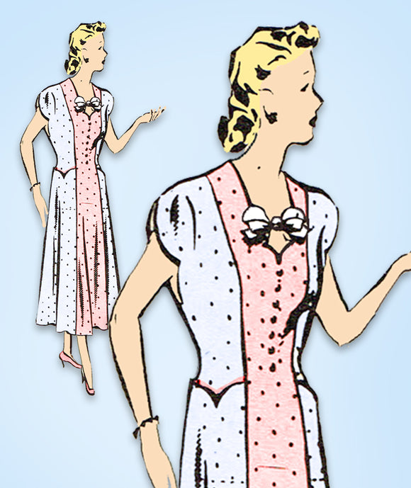 1950s Original Vintage Mail Order Pattern 3222 Plus Size Princess Dress 40 Bust