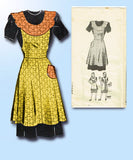 1940s Vintage Anne Adams Sewing Pattern 4497 Misses Full Bib Apron 36 38 B - Vintage4me2