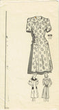 1940s Original Anne Adams Pattern 4578 Uncut Misses WWII House Dress Sz 36 B