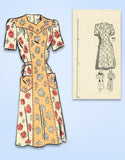 1940s Original Anne Adams Pattern 4578 Uncut Misses WWII House Dress Sz 36 B