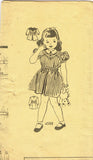 1940s Vintage Anne Adams Sewing Pattern 4588 WWII Toddler Girls Dress Size 4 23B