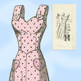 Anne Adams 4598: 1940s Rare WWII Misses Sun Dress Sz 38 B Vintage Sewing Pattern