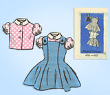 Anne Adams 4758: 1950s Vintage Sewing Pattern Toddler Girls Sz 2 Jumper Dress