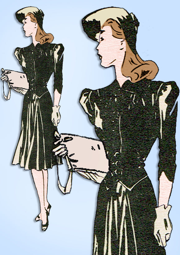 1930s Original Vintage Mail Order Pattern 5364 Uncut Misses Afternoon Dress 30 B