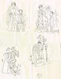 1950s VTG Mail Order Embroidery Transfer 5570 Uncut Gay 90s Romance Hand Towels