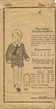 1930s Original Own Name Mail Order Pattern 683 Toddler Boys 3 Piece Suit Size 6