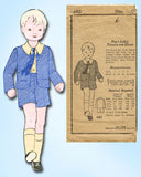 1930s Original Own Name Mail Order Pattern 683 Toddler Boys 3 Piece Suit Size 6