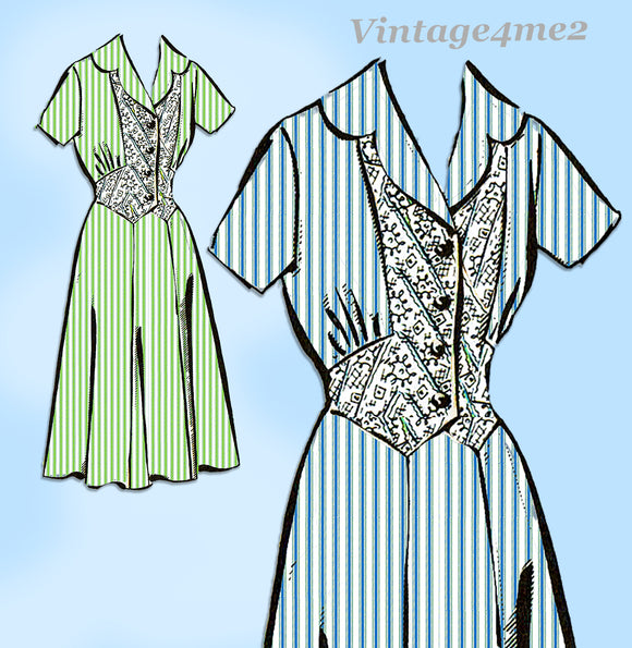 Mail Order 8432: 1950s Plus Size Womens Day Dress 46 Bust Vintage Sewing Pattern