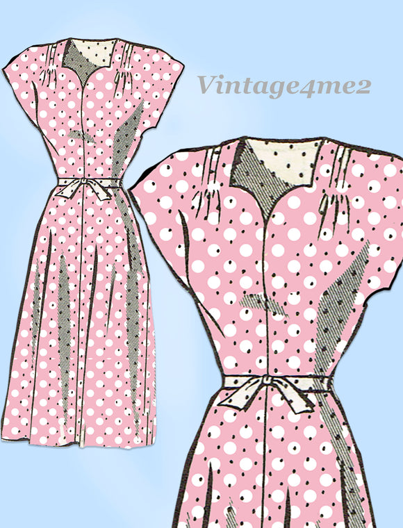 Mail Order 8442: 1940s Womens Plus Size Dress 42 Bust Vintage Sewing Pattern