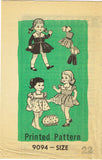 Marian Martin 9094: 1950s Cute 22 Inch Doll Clothes Set Vintage Sewing Pattern