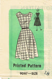 1950s Vintage Marian Martin Sewing Pattern 9097 Uncut Misses Easy Dress Sz 38 B