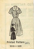 1950s VTG Marian Martin Sewing Pattern 9310 Uncut Plus Size Shirtwaist Dress 45B - Vintage4me2