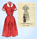 1950s VTG Marian Martin Sewing Pattern 9310 Uncut Plus Size Shirtwaist Dress 45B - Vintage4me2